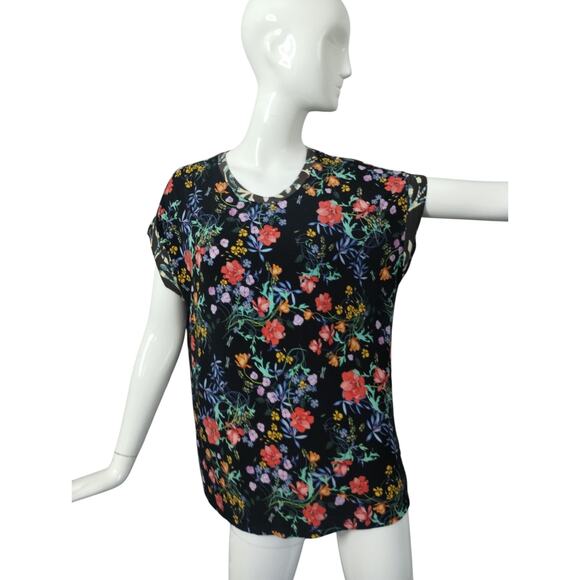 Johnny Was Kashim Women's Size Medium Sif Relaxed Floral Old Money Luxury Tee